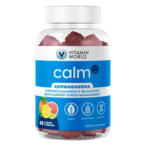 Vitamin World Calm Ashwagandha Stress Support Gummies, Stress Managment Vegan, Gluten Free Healthcare Fitness
