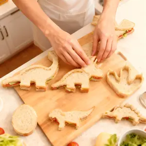Dinosaur Cookie Cutters Set of 8 -Triceratops, Dinosaur-Egg, Dinosaur-Footprint, Stegosaurus, T-Rex,Stainless Steel Baking Mold Cookie Cutters Home for Kids Theme Birthday Party Supplies Favors (Gift Box) Bakeware