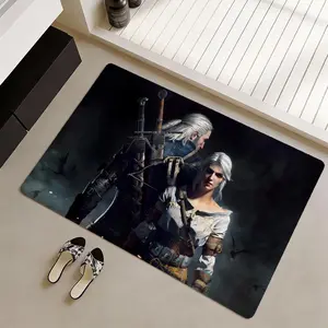 The Witcher game Floor Mat Non-Slip Soft Flannel Thickened Rug Indoor Door Mat Ultra Soft Absorbent Wear-Resistant Floor Mat for Living Room Hallway Entryway Front Door Porch Durable Non-Skid Home Decoration Mat for Indoor Daily Use