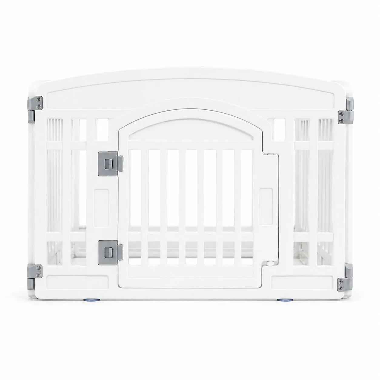 "Corral de Mascotas Plegable 24" con Puerta, Parque para Perros y Cachorros, Seguridad Interior/Exterior, Fácil Montaje y Almacenamiento, Personalizable, Blanco, Cercado Portátil para Cachorros y Perros Pequeños"