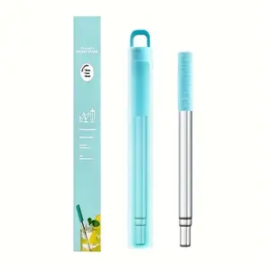 Stainless Steel Travel Straw Metal Drinkware Lightweight Plastic Portable