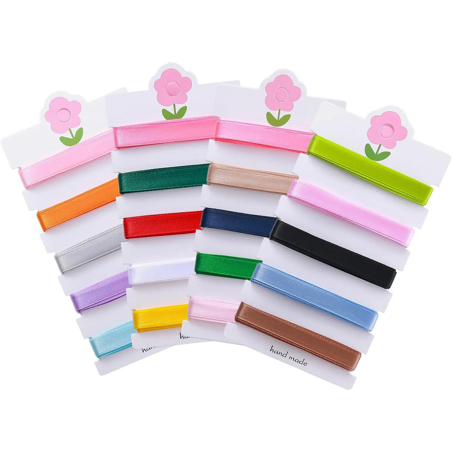 3/8 inch 20 Colors Satin Ribbon Set, 3/8" X2Yd x 20Rolls Rainbow Ribbons for  Wrapping, Wedding Party Decoration, Invitations, Bridal Bouquets, Total 40 Yards