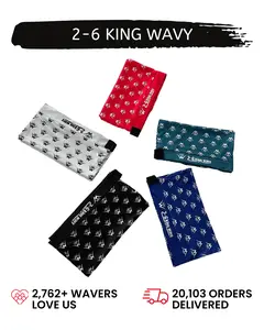 2-6 King Wavy Premium Silk LOC Cap – Breathable One‑Size Station “Durag Style” Hair Wrap with Moisture‑Lock Fabric