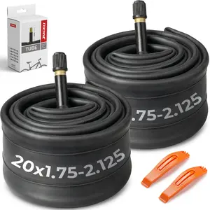 20/24 Inch Bike/Ebike Tube, 20/24x 1.75/1.95/2.10/2.125 Butyl Bike Inner Tubes 2 Pack with 2 Tire Levers 35mm Schrader Valve, Replacement Tube for BMX, Mountain, Cruiser & City Bikes Easy to Install