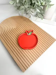 Teacher Apple Tray Trinket Desk Organizer For Crafts & Office Space Organize Small Parts Paper Clips Beads Rhinestones Charms & Jewelry Pieces