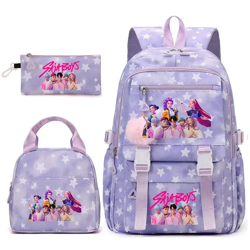 3pcs K-Pop Witch Hunter 16-Inch Kids School Backpack Set for Girls - Includes Lunch Bag & Pencil Case, 2026 Back to School Gift for Teens (Sports & Outdoor External Frame Backpacks), Backpacks For School