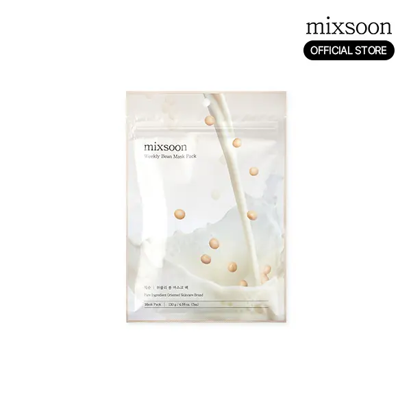[mixsoon Official Shop] Weekly Bean Pouch Face Mask Pack (7EA) - 4.39 fl.oz/130g, 1-Week Deep Moisture & Nourishment Care, Korean Glass Skin Skincare, Korean Face Masks