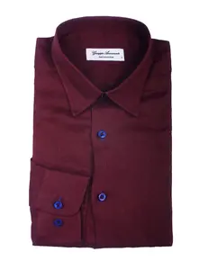 Burgundy solid Color Pure linen shirt