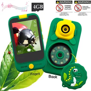Multifunctional Kids Educational Phone With Microscope, 2.8" Touch Screen Camera for Photo & Video, Multiple Styles Available with Memory Card, Early Learning Toy with ABC, General Knowledge, Time & Habit Tracking, Great Christmas Birthday Gift