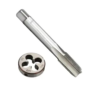 M12 X 1.25 Metric Thread Tap and Die Set, High-Speed Steel Machine Tap and Die Kit, Right Hand Spiral and Round Screw Tap