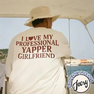 Comfort Colors I Love My Professional Yapper Girlfriend Comfort Colors Shirt, Relationship Shirt, I Love My Girlfriend, Gift for Boyfriend, Valentine Shirt Cotton Tee Comfy