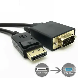 Display Port to VGA Cable Adapter Converter Video HDTV PC Monitor Desktop Laptop Black