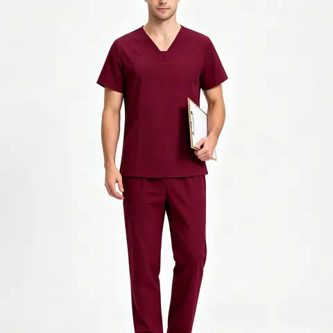 Short Sleeve Top and Straight Pants, Breathable Workwear, Classic Work Uniform, Medical Scrub Set for Nurses, Pet Shops and Veterinary Clinics, Available in Multiple Colors