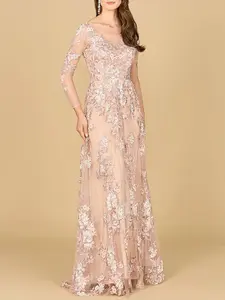 Long Sleeve Modest Lace Gown