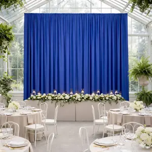 Royal Blue 4-Way Stretch Spandex Backdrop Curtain, Wrinkle-Free Event Drapes with Rod Pockets - 5ft x 20ft