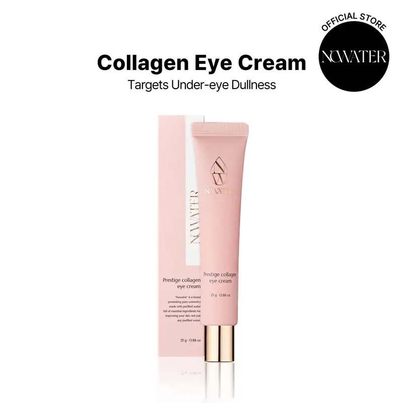 NOWATER Korean Collagen Eye Cream 25g for Under-Eye Wrinkles & Firming Radiant Youthful Eyes Collagen Facial Formula
