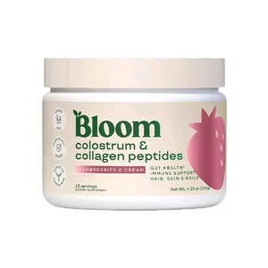 Bloom Colostrum and Collagen Peptides strawberries and cream