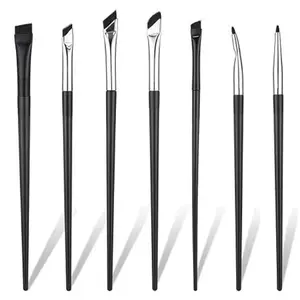 7-Piece Eyeliner Brushes Set Ultra Thin Flat Angle Eye Makeup Brush Slanted Angled for Professional Application Beauty Cosmetic Tool