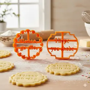 Christmas Holiday Baking Cookies Cutters Set, Non-Stick Stackable Molds with Festive Shapes, Includes Seasonal Greetings, Gingerbread Tools, DIY Party Supplies for Family Fun, Easy Storage, Beginner-Friendly Kit