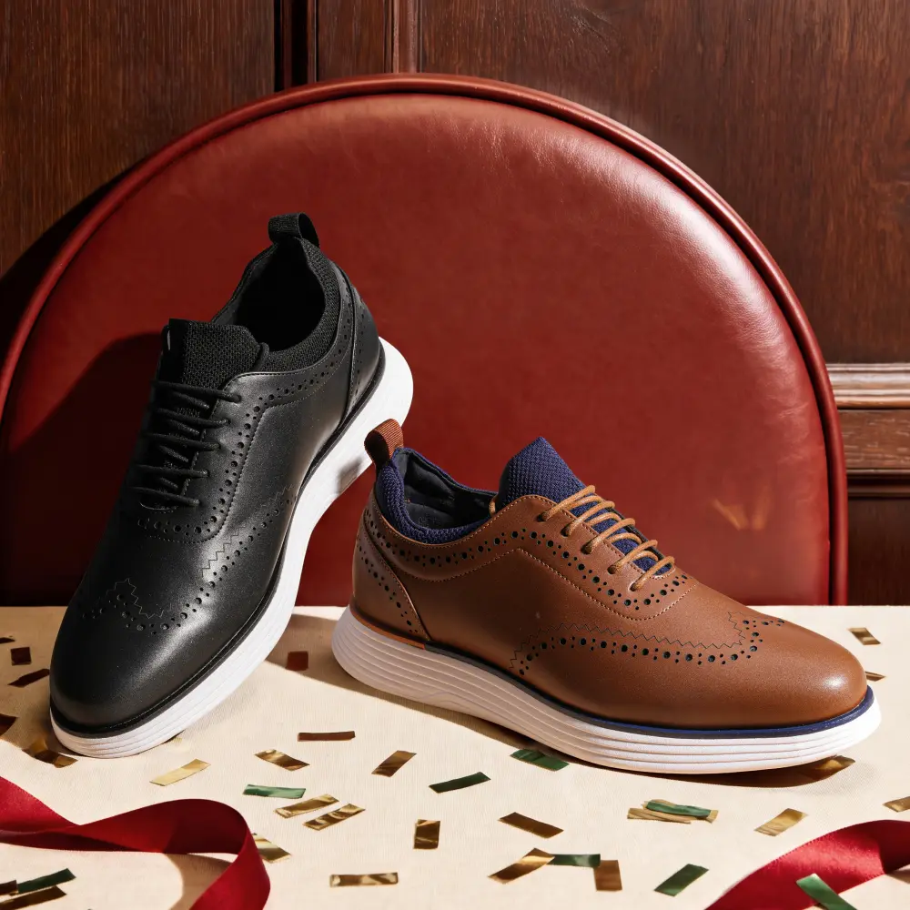【BRUNO MARC Anniversary】 Men's MaxFlex Dress Sneakers Oxfords | 5mm Mesh EVA Insole with Arch Support, Shock-Absorbent MD Midsole, Non-Slip Rubber Outsole for Formal & Casual Wear tiktokshopbacktoschool