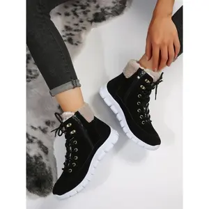 Women's Fashion Winter Snow Boots, Round Toe Boot, Warm Plush Lined Mid-Calf, Camouflage Pattern, Wedge Heel, Comfortable and Stylish Shoes