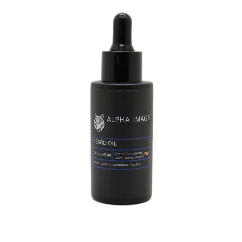 Alpha Image Beard Oil & Conditioner |Sandalwood Scent|Made With 100% Natural Ingredients To Support Beard Softness And Beard Growth| Hair Care