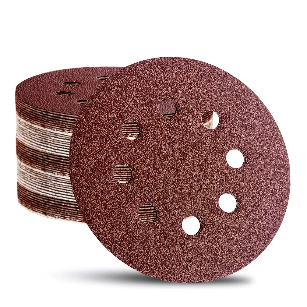 5-inch sandpaper disc, round Velcro sandpaper, suitable for random track sanders, grit sizes 60, 80, 120, 150, 240, 320, 400, and 600 mesh combinations, Tool Accessories