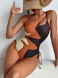 Women's Sexy One-Piece Adjustable Straps Swimsuit, High-End Fashion Swimwear, Fitted Design, All Seasons Wear, Moderate Fabric Thickness