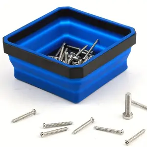 Blue Magnetic Storage Box Tool Tray Set, Toolbox Storage Box, Dual-Sided Base for Screws Nuts Bolts Pins Washers, Hardware Organizer, Men's Gift Idea