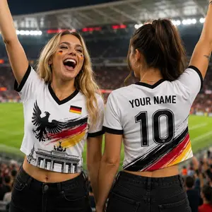 Personalized Germany Soccer Croptop Jersey, Personalized Football Fan Shirt, 2026 Soccer Festival Tee