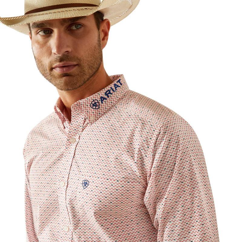 Ariat Mens Team Primo Fitted Shirt - Red/Blue