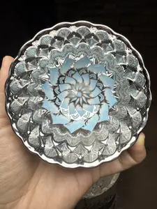 Glossy Black & Sky Blue Lotus Embossed Ceramic Tea cup,Chinese culture,High-temperature firing,Handcrafted ceramic cup,Wine Glass,  Kung Fu Cup