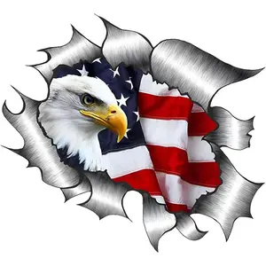 2-piece set of American bald eagle car decals, 5.91X 5.51inch patriotic eagle truck decals, waterproof bumper stickers suitable for cars, trucks, trailers, SUVs, vans, outdoor windows, walls, laptops, tablets, glass (Number 3)