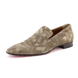 Pre-owned Christian Louboutin Men's Dandelion Loafers Printed Suede by Rebag