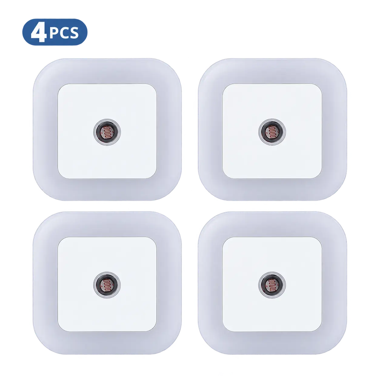 LED Night Light Lamp with Smart Sensor Dusk to Dawn Sensor, Daylight White, 0.5W Plug-in, 4-Pack