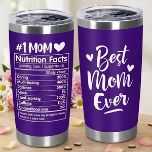 MOTHER'S DAY GIFT Best Mom Ever Insulated Tumbler 20oz – Unique Birthday Gift, Christmas Gift, Xmas Gift for Mom, Stepmom, Mother-in-Law, Grandma | Stainless Steel Coffee Travel Mug Cup with Lid