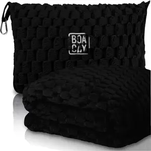 Packable Travel Blanket for Airplane, Car - Compact Office Blanket - Pillow for Adults, Kids with Case, Luggage Sleeve, Backpack Clip