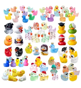 100pcs Various Multicolor Mini Resin Ducks, Tiny Ducks to Hide, Mini Resin Animal Miniature Figurines for Fairy Garden Accessories Aquarium Landscape Bonsai Potted Dollhouse Decor