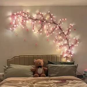 1pc Cherry Blossom Tree Lamp, DIY Artificial Cherry Blossom Bedroom Decorative Lamp, Suitable for Parties, Restaurants, Dances, Wall Decorations, Weddings, Festival Novelty Lighting, Christmas, and Home Ambiance Lighting