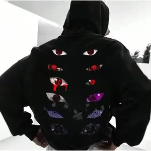 Anime Akatsuki Eyes Hoodie, Anime Fan Hoodie, Menswear, Unisex, Comfort T-shirt, Anime graphic lover t-shirt graphic tees Funny Graphic Print Sweatshirt Pullover Couple style Unisex Gift for Birthday Christmas Valentine's Day Halloween