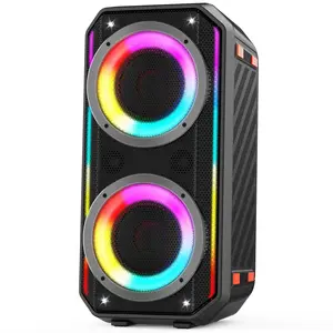 Bluetooth Speaker, 300W Peak Power Wireless Boombox Speakers with Deep Bass, Portable Loud Stereo Sound Large Subwoofer with Led Light Show for Party Outdoor Camping
