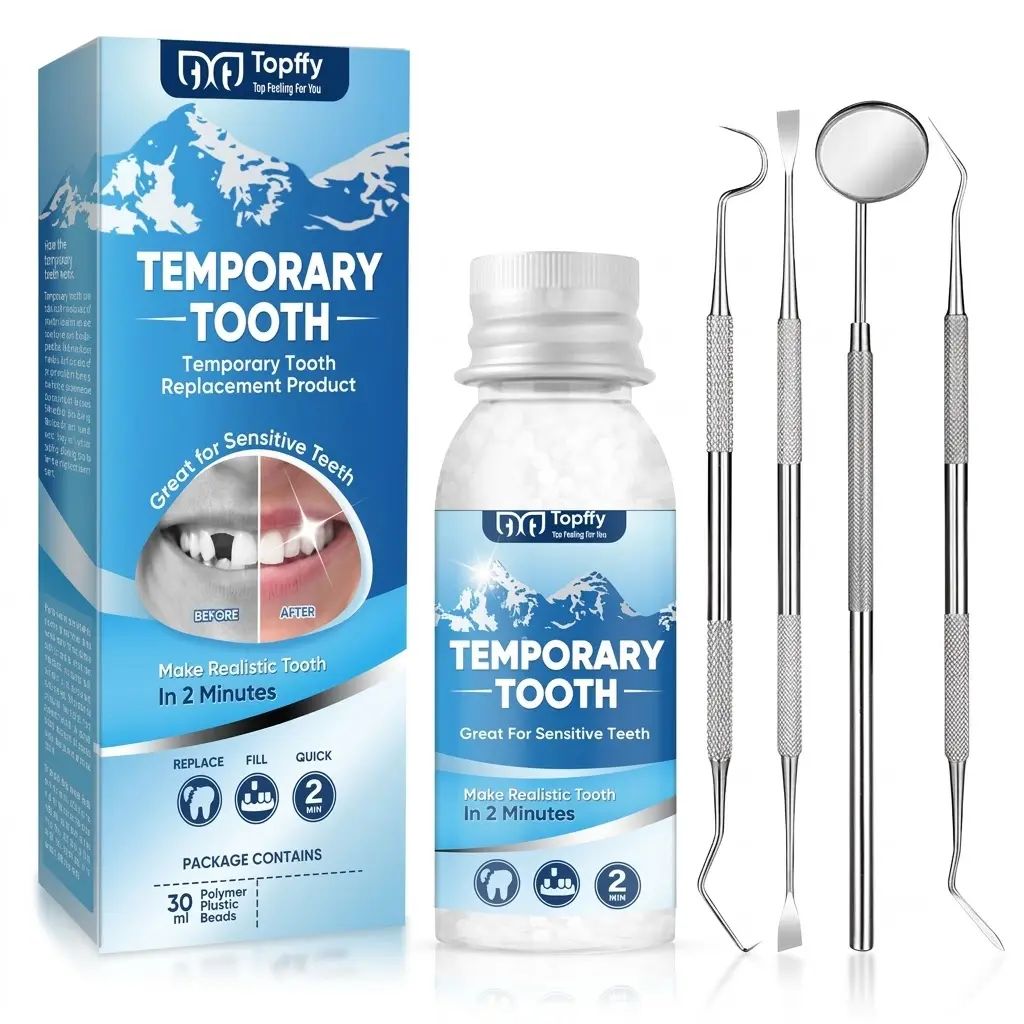 Temporary Tooth Replacement Kit – 30 Polymer Beads – Make a Realistic Tooth in 2 Minutes – Great for Sensitive Teeth – Fill Missing Teeth, Repair Chipped Crowns – At-Home Emergency Smile Fix
