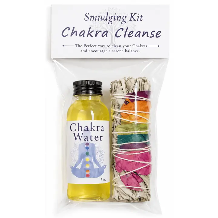 Chakra Cleansing Smudge Kit | Chakra Water & Sage Ritual Set