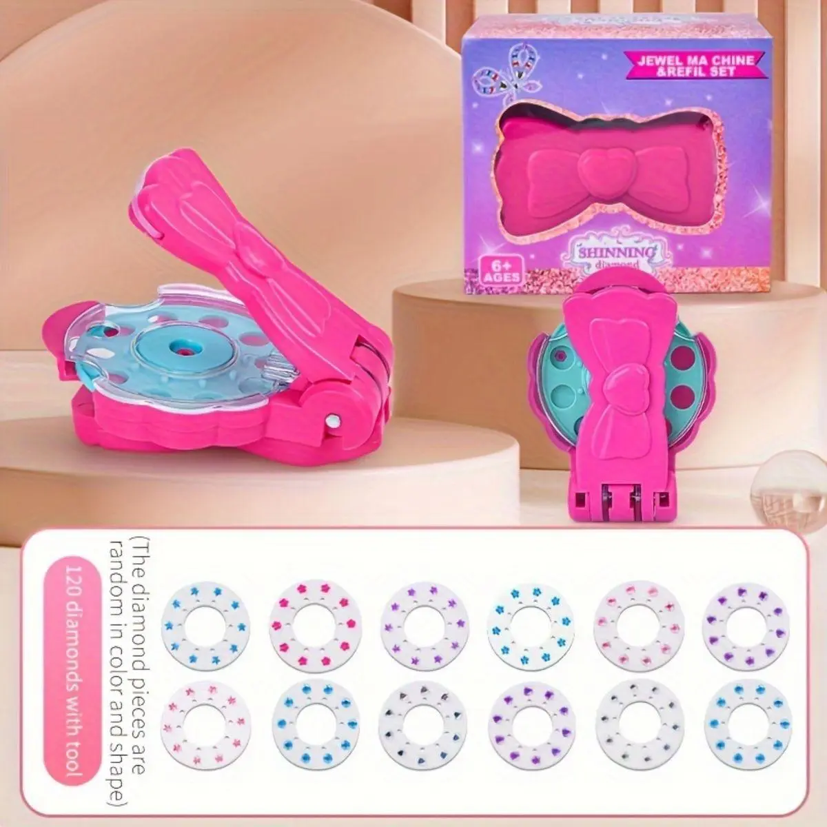 Hair Jewels Stamper DIY Set, 1 Set Hair Gem Stammer, Hair Bedazzler Kit, Quick Hair Gems Machine, Easy To Use, Hair Gemstone Stamping, Hair Styling Tool
