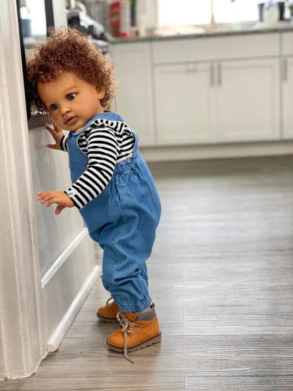 Reborn Toddler Baby Dolls Girls 26 Inch Large Size Black Baby Dolls, African American Reborn Toddler Doll with Natural Hair, Like Real Babies for Girl Boy Toys