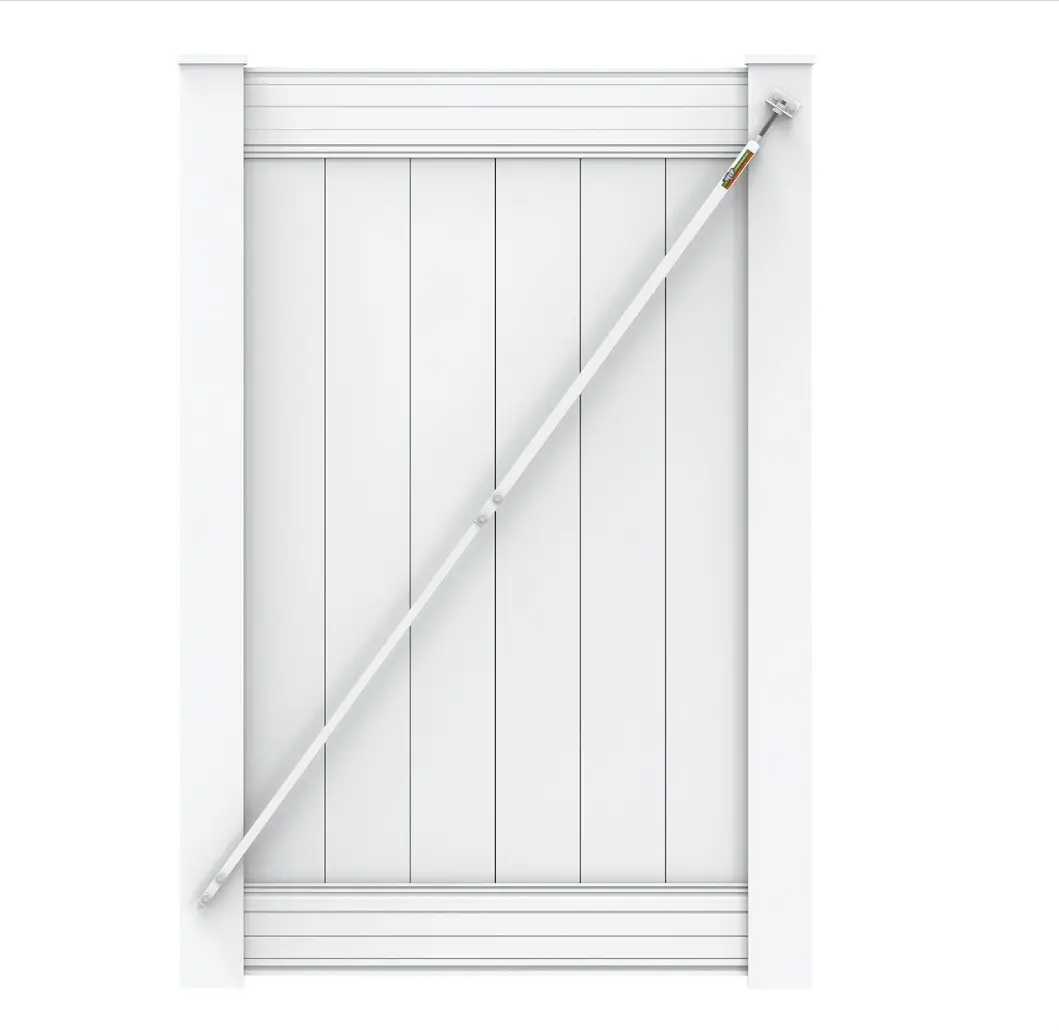 6' White Telescopic Gate Brace for Vinyl - Vinyl Fence Anti Sag Gate Kit - Gate Hardware Kit for Outdoor Vinyl Fence Gates, 1 Patented USA Made Brace (6' Telescopic (40" - 74"), White