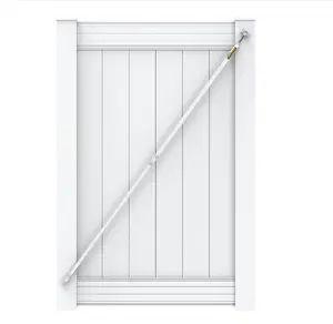 6' White Telescopic Gate Brace for Vinyl - Vinyl Fence Anti Sag Gate Kit - Gate Hardware Kit for Outdoor Vinyl Fence Gates, 1 Patented USA Made Brace (6' Telescopic (40" - 74"), White