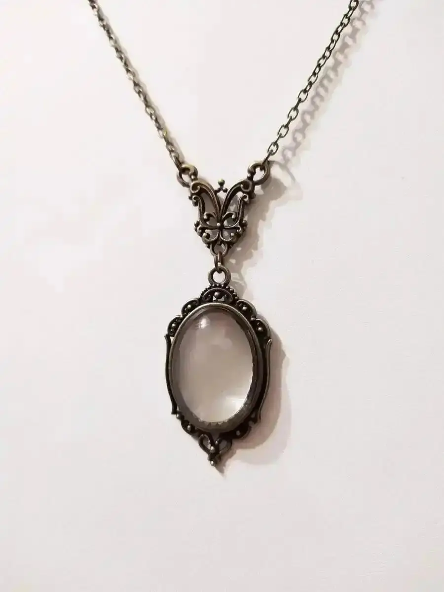 2026 New Model Vintage Style Victorian Era Oval Magnifier Design Pendant Necklace Magnifying Glass Metal Fashion Jewelry Accessories For Women Exquisite Gift Modern Versatile Classy Timeless Trendy Piece Look