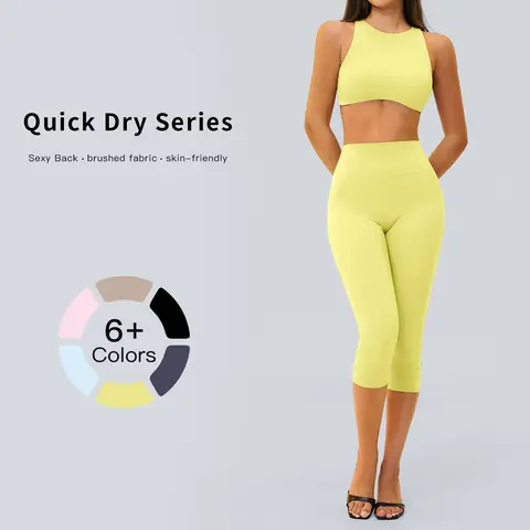 TENWOLF Women's Slim-Fitting 2-Piece Seamless Workout Set - Long Sleeve Crop Top, High-Waisted Tummy Control Butt-Lifting Leggings, Athletic Matching Activewear for Gym Fitness, 2 Piece Sets