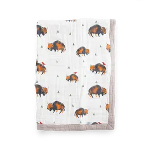 Cotton Muslin Baby Quilt - Bison